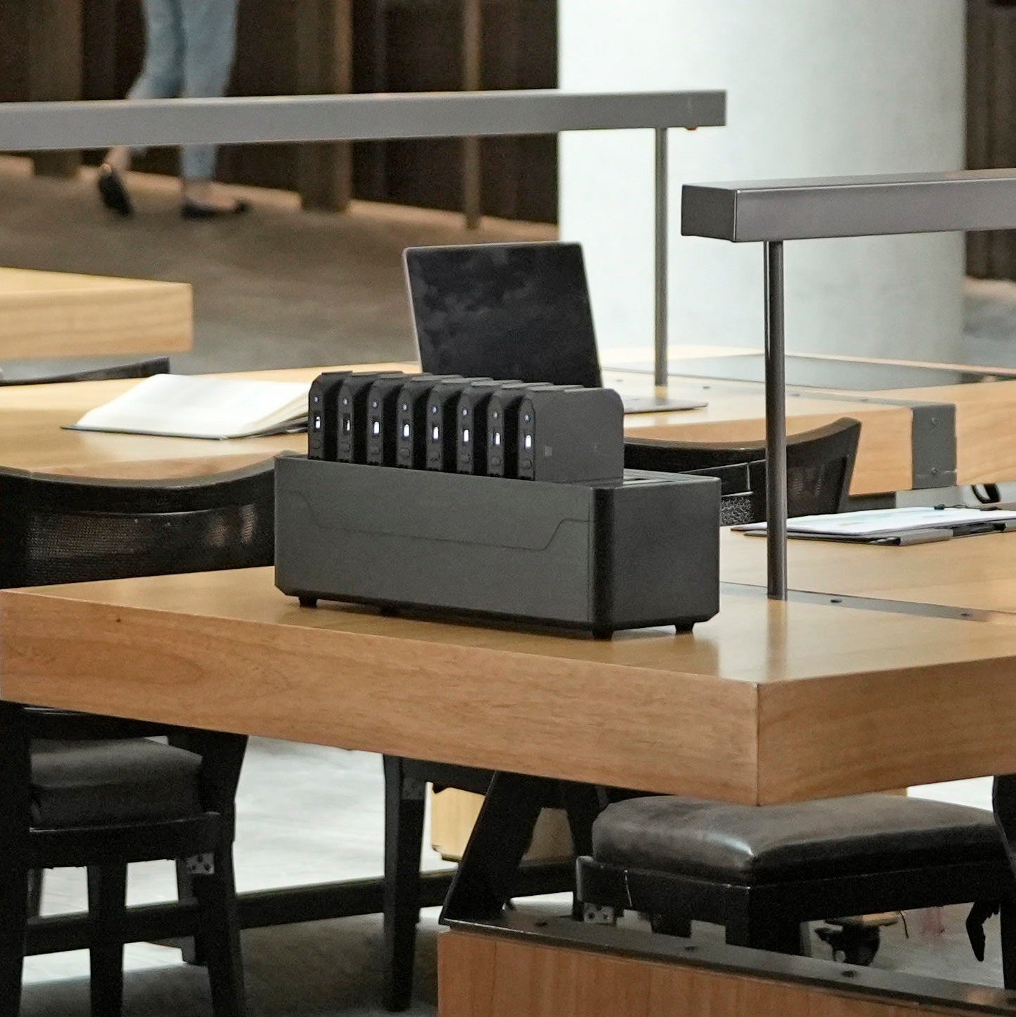 Omnicharge Power Station on a shared desk